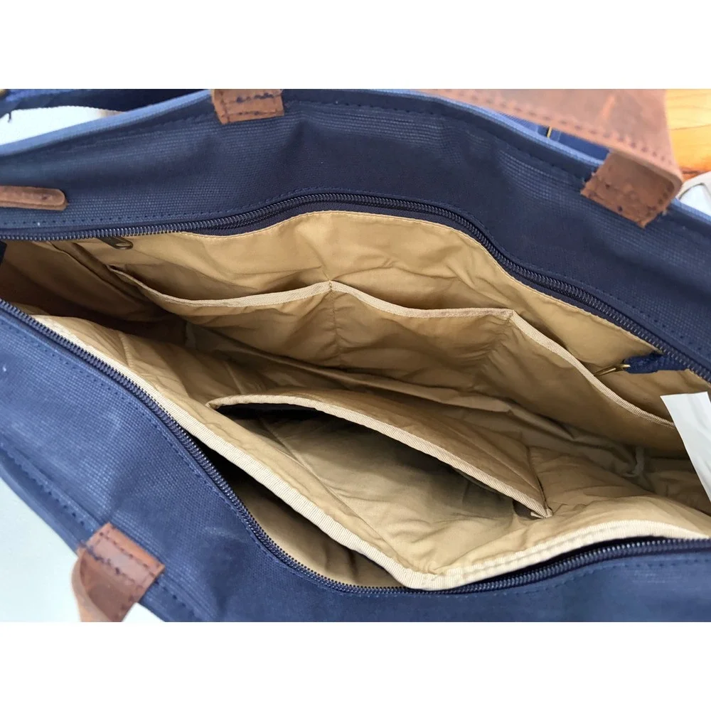 L.L.Bean Stonington Daily Carry Work Bag in navy canvas